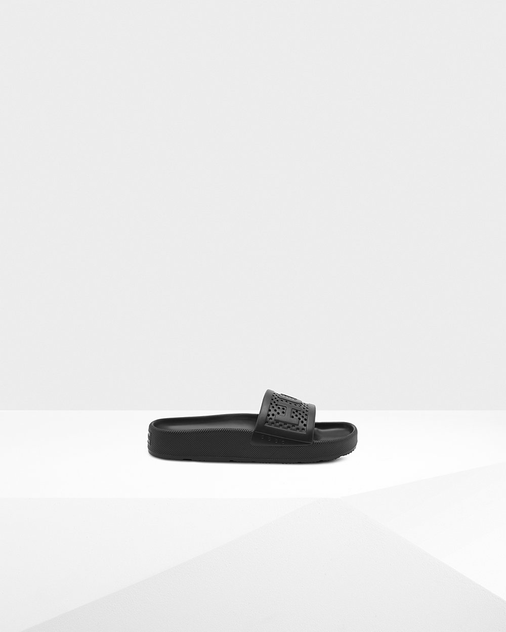 Hunter Original Lightweight Moulded Slides - Online Sale Mens Black - VEBPUT067